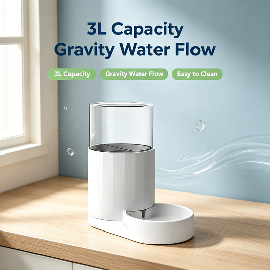 Gravity Automatic Pet Water Dispenser 3L for Cats &amp; Small Dogs
