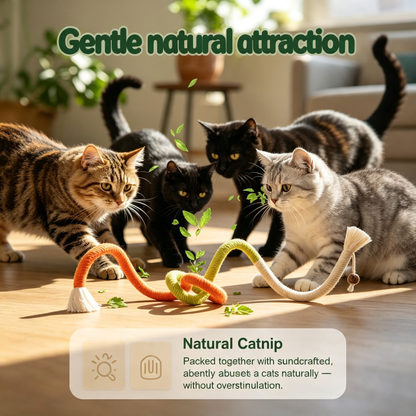 Flexible Sisal Rope Cat Chew Toy, Interactive Catnip Rope Toy for