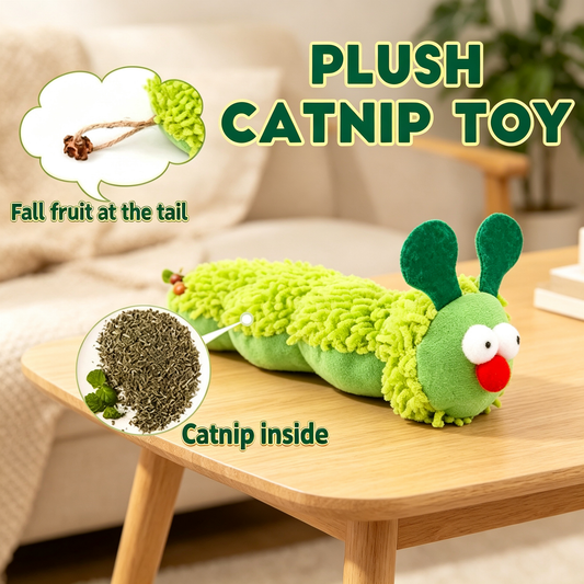 Caterpillar Plush Catnip Crinkle Cat Toy