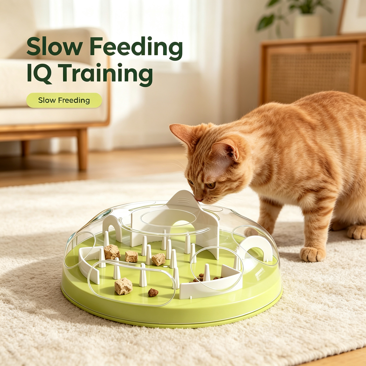 Adjustable Difficulty Cat Puzzle Slow Feeder Toy for IQ Training