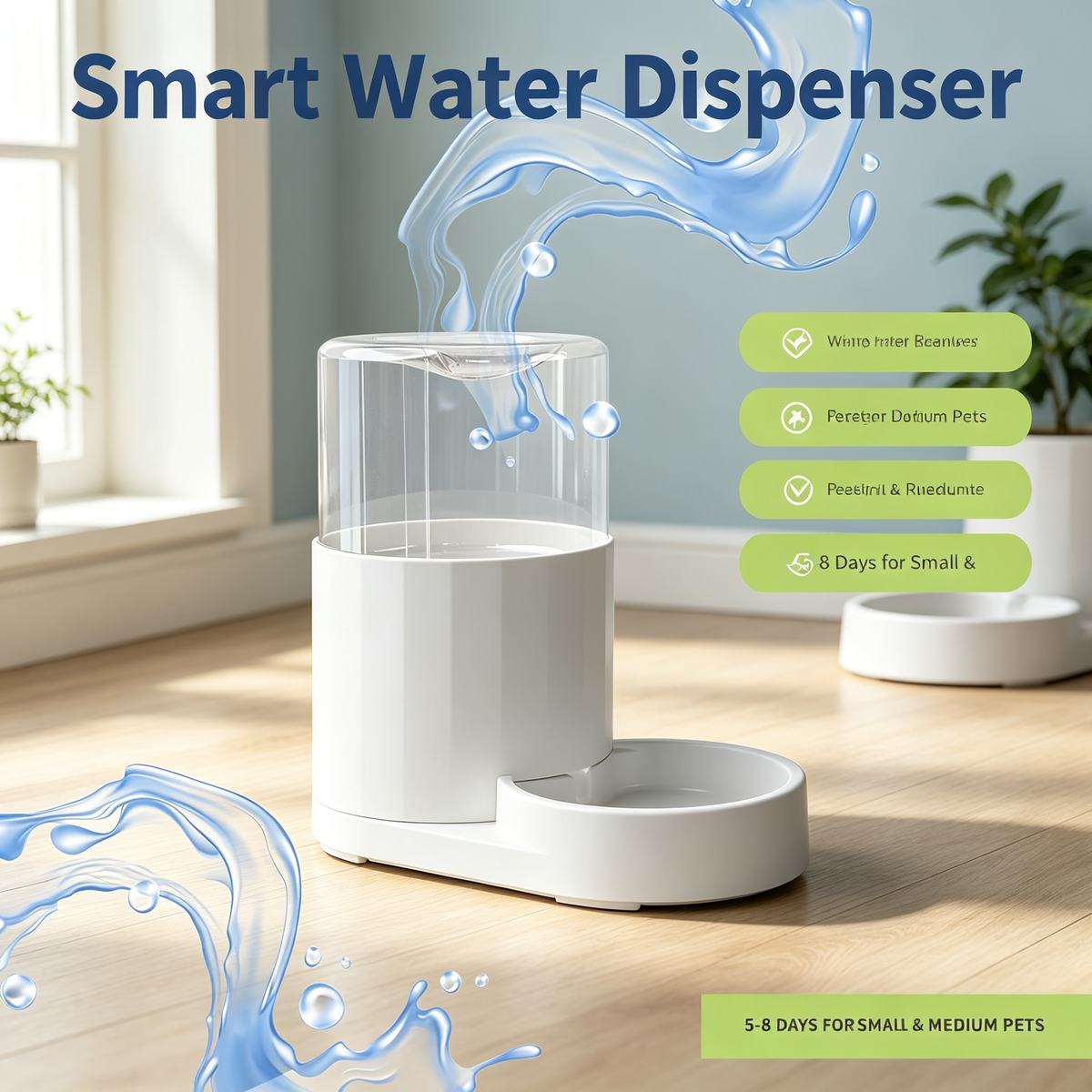 Gravity Automatic Pet Water Dispenser 3L for Cats &amp; Small Dogs