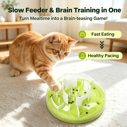 Adjustable Difficulty Cat Puzzle Slow Feeder Toy for IQ Training