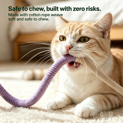 Flexible Sisal Rope Cat Chew Toy, Interactive Catnip Rope Toy for