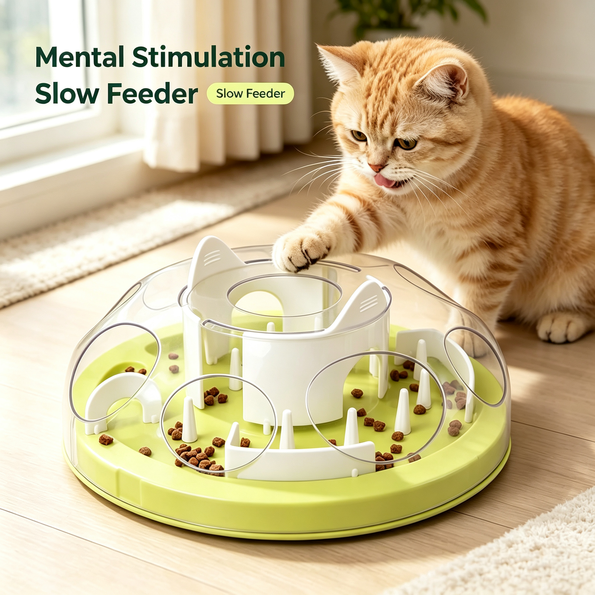 Adjustable Difficulty Cat Puzzle Slow Feeder Toy for IQ Training