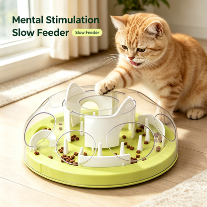 Adjustable Difficulty Cat Puzzle Slow Feeder Toy for IQ Training