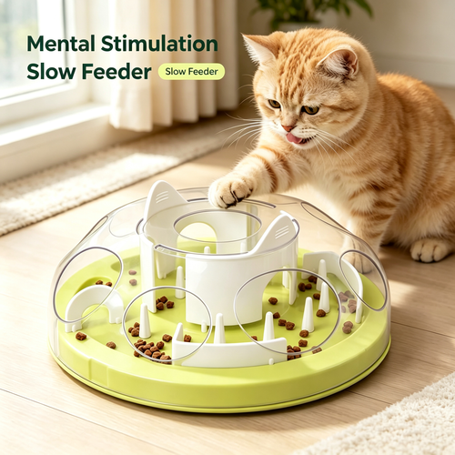 Adjustable Difficulty Cat Puzzle Slow Feeder Toy for IQ Training